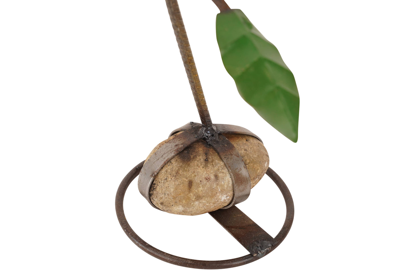Metal Sunflower on a Rock- Large