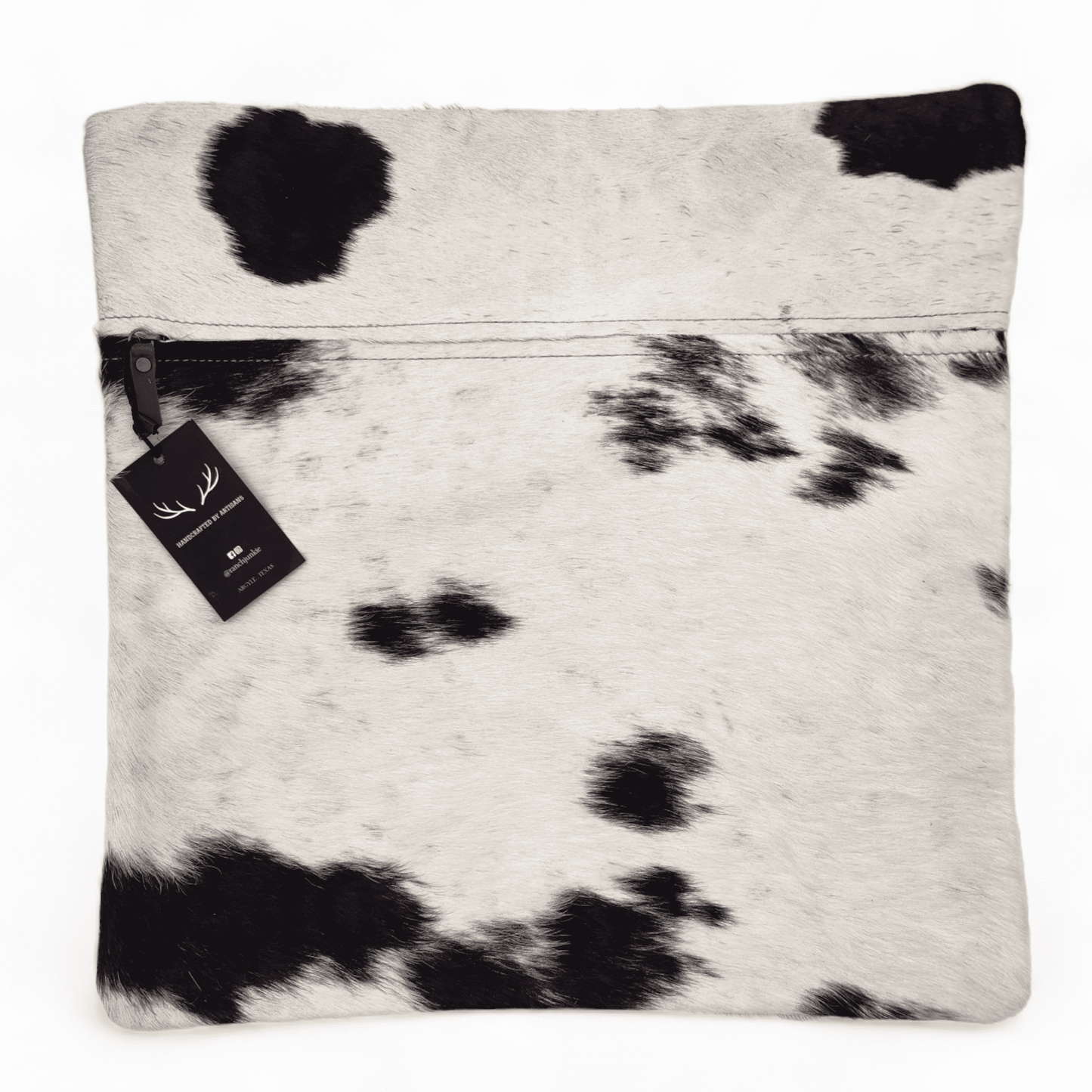 Black/White Genuine Cowhide Pillow Covers