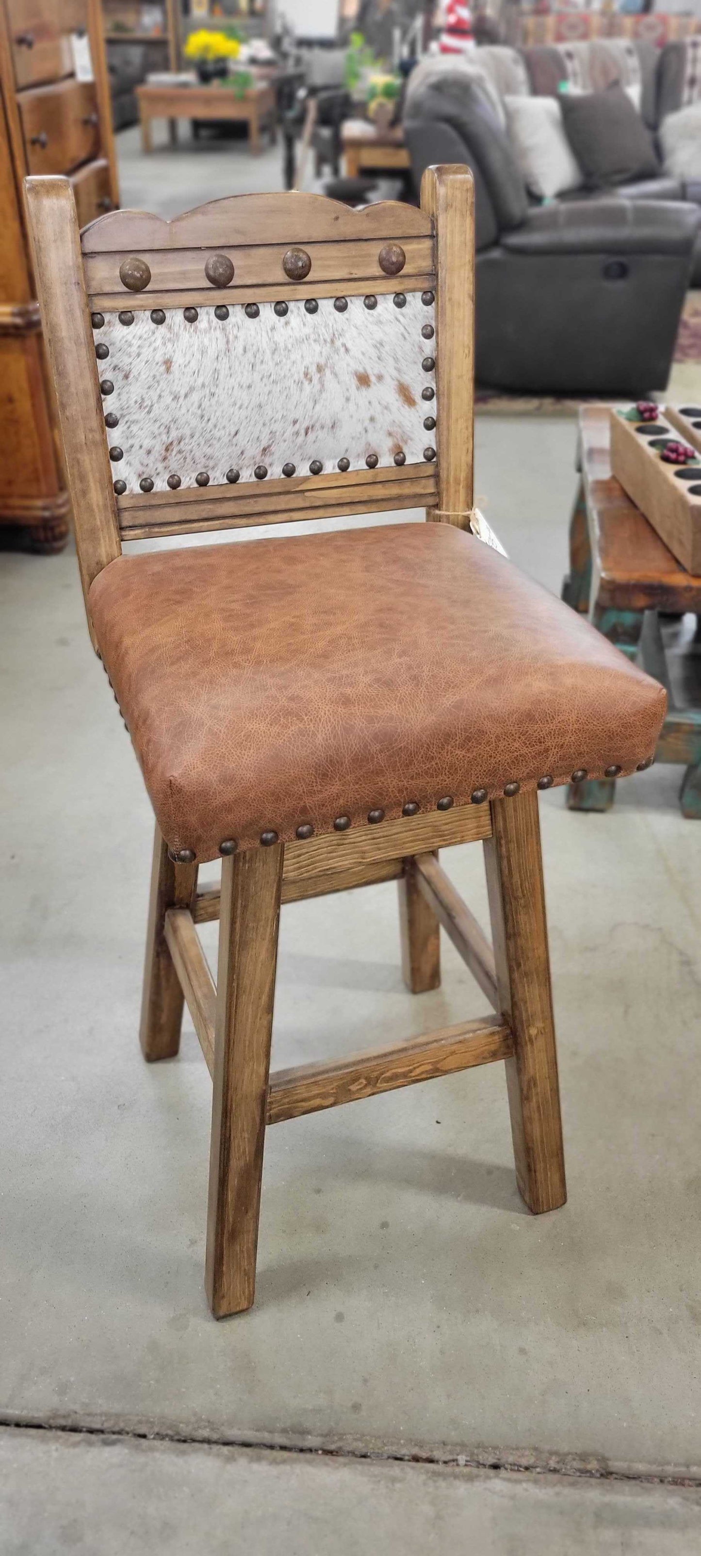 Prescott Cowhide Barstool - Light