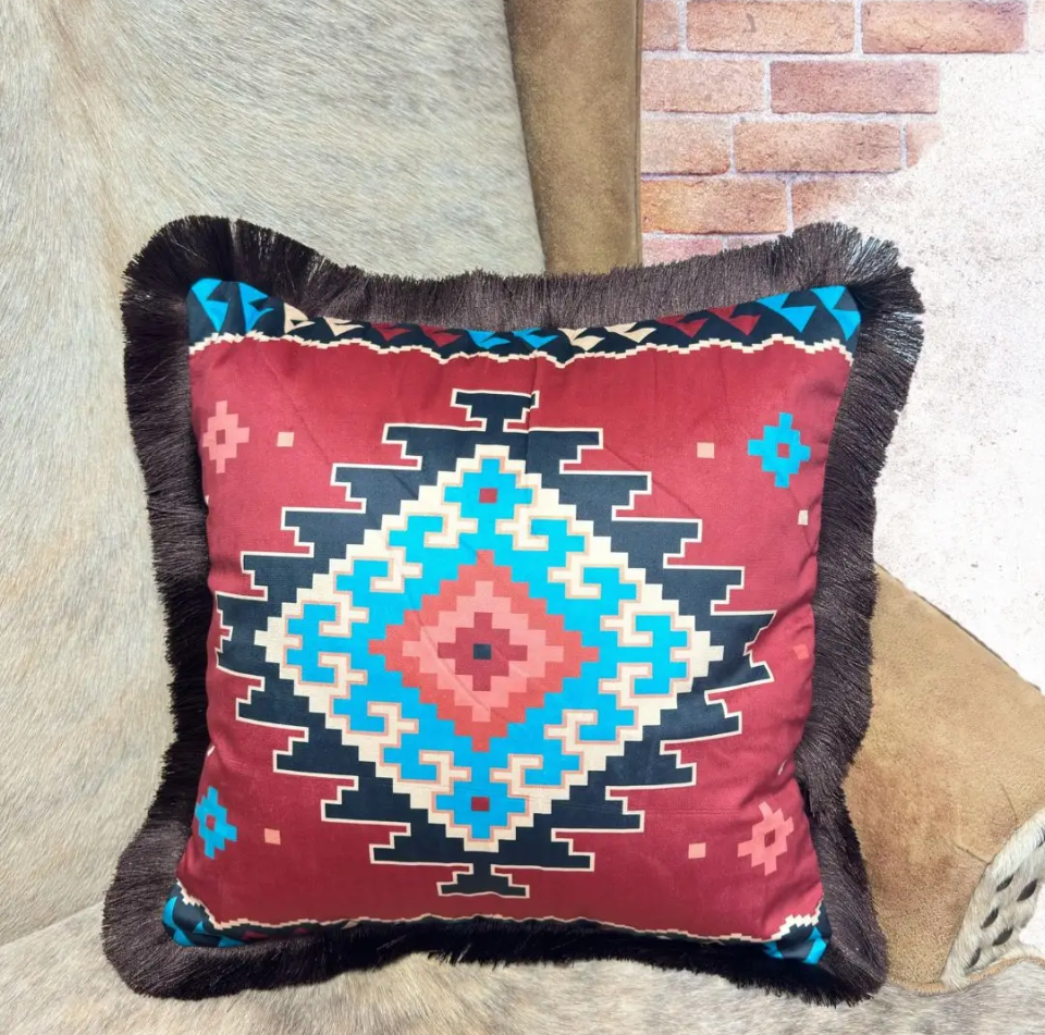 SW Red Fringe Pillow