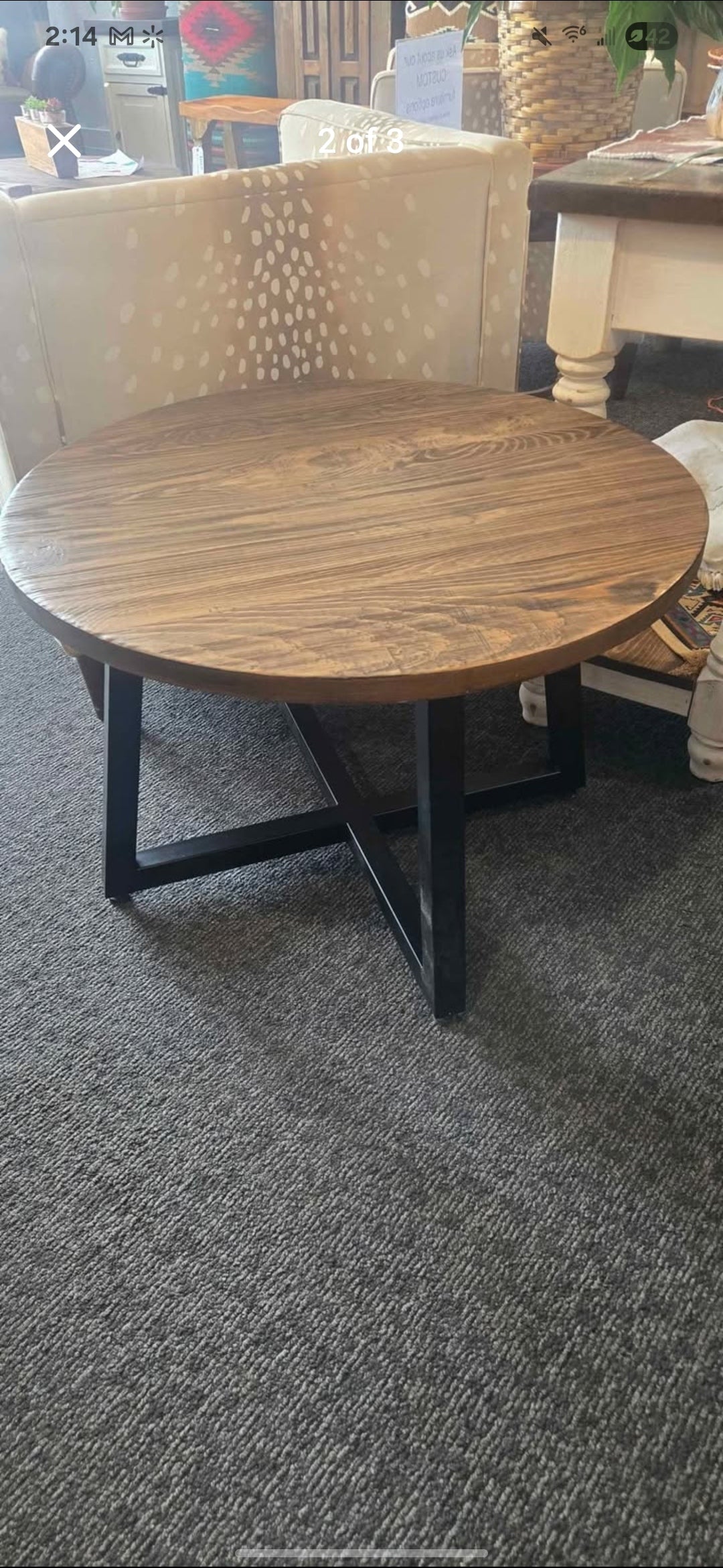 Iron Base Coffee Table - Clearance