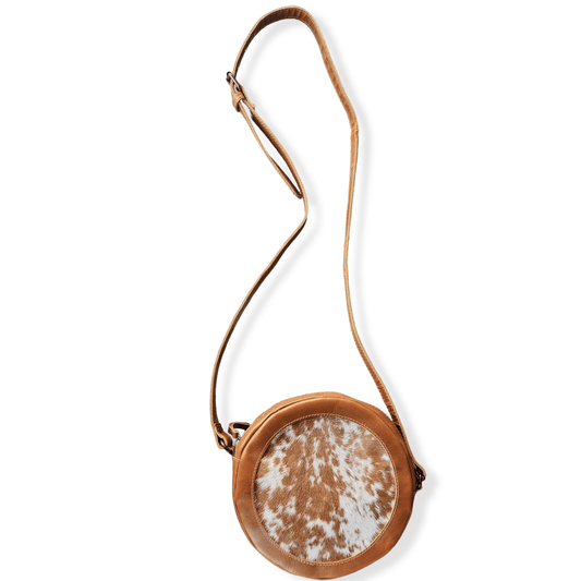 Cowhide Saddle Canteen Crossbody Purse