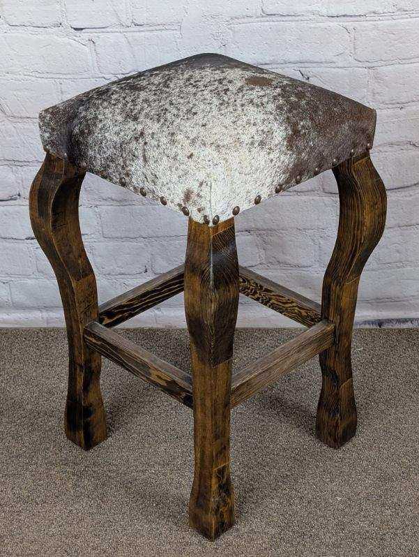 Peppered Cowhide Barstools