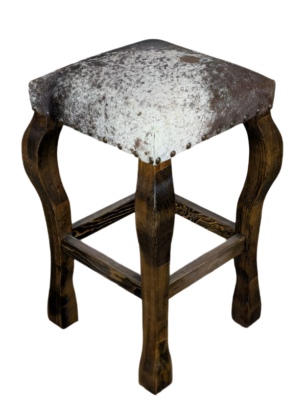 Peppered Cowhide Barstools