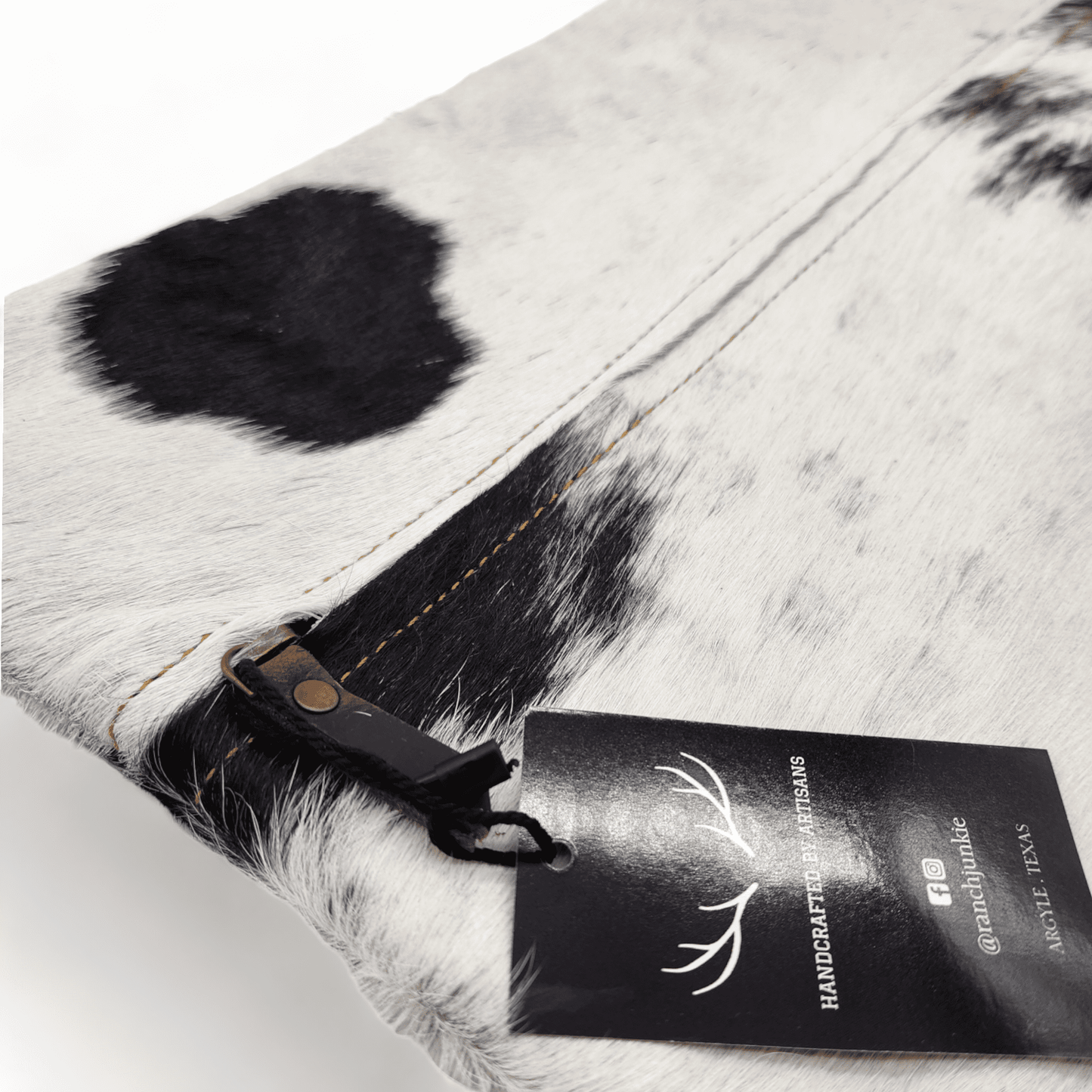 Black/White Genuine Cowhide Pillow Covers