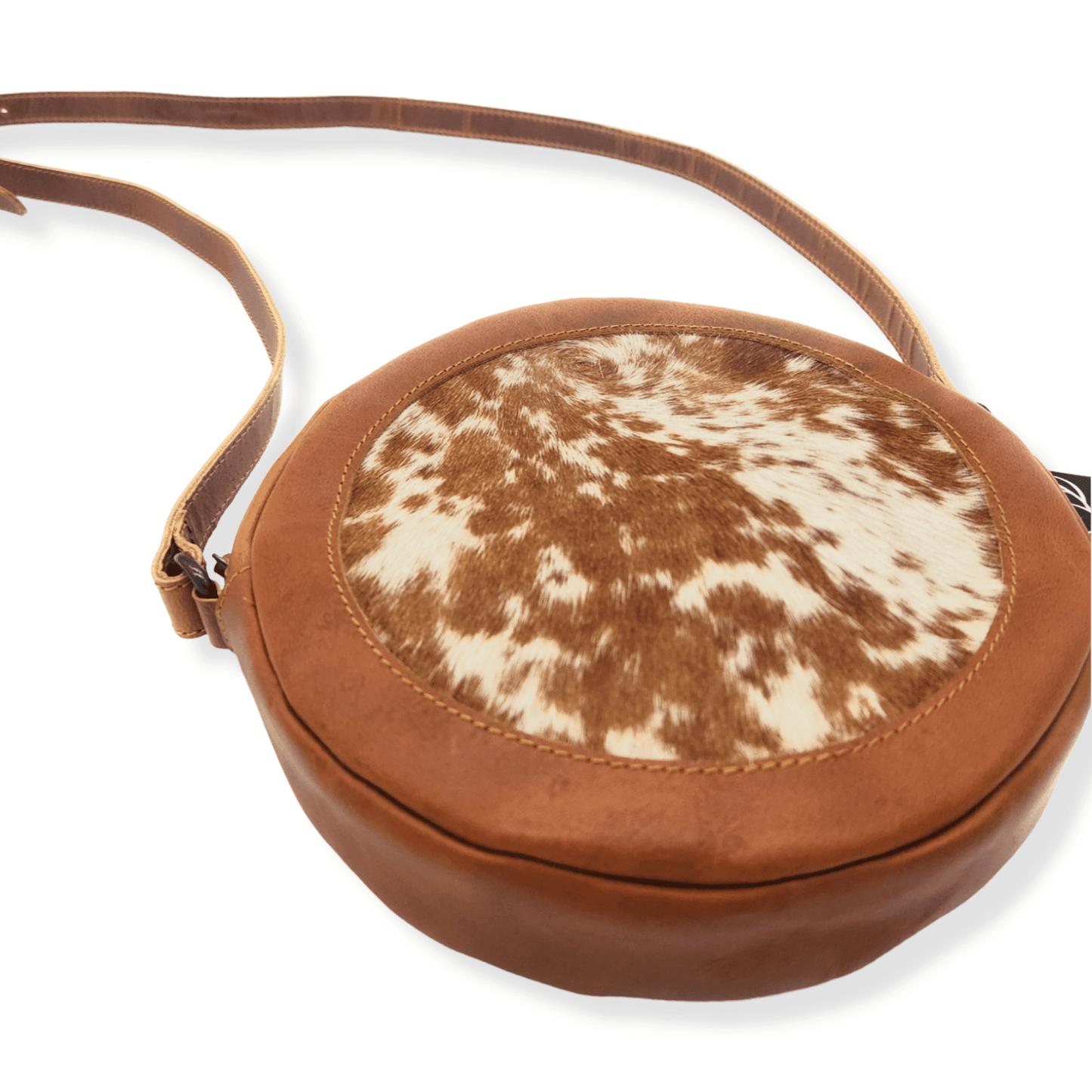 Cowhide Saddle Canteen Crossbody Purse