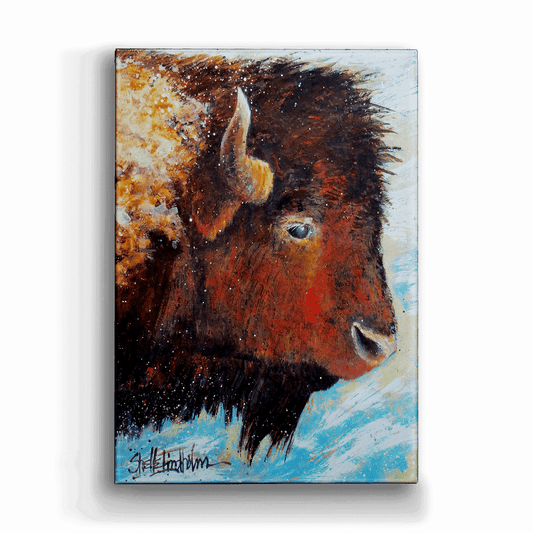 Windswept Buffalo - Metal Box Art