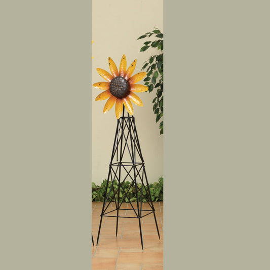 Metal Sunflower Windmill