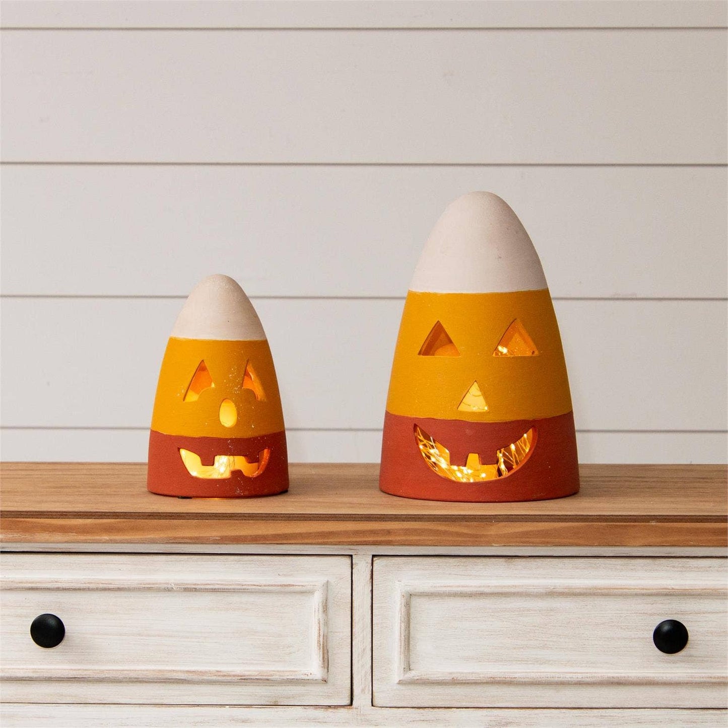 Candy Corn Jack O' Lanterns (Set Of 2)