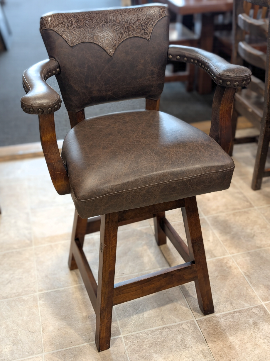 Sierra Canyon Tooled Leather Barstool
