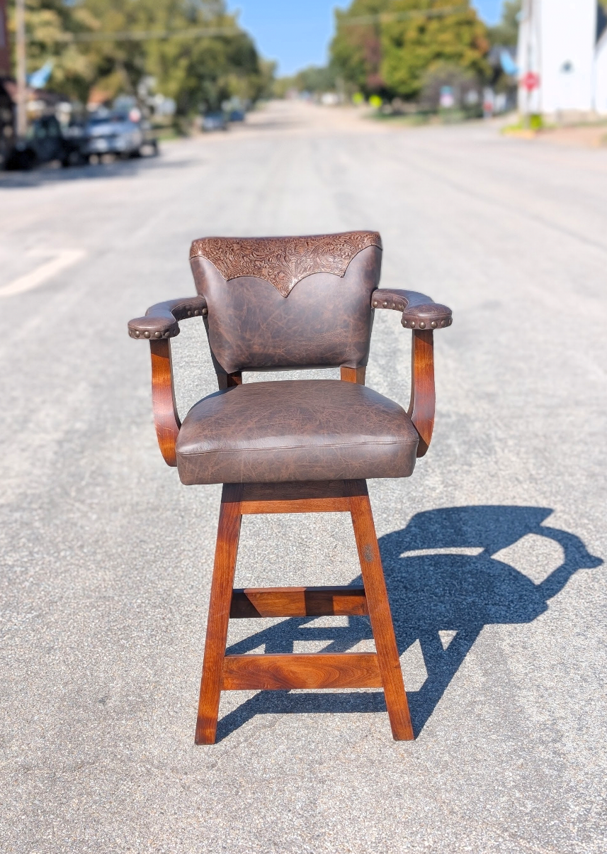 Sierra Canyon Tooled Leather Barstool
