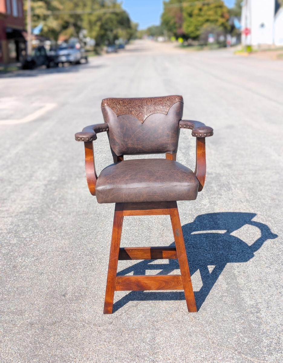Sierra Canyon Tooled Leather Barstool