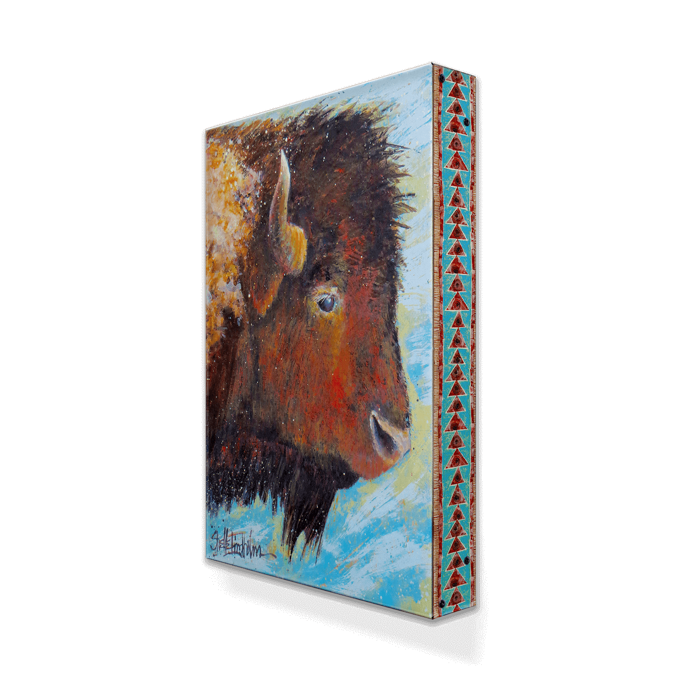 Windswept Buffalo - Metal Box Art