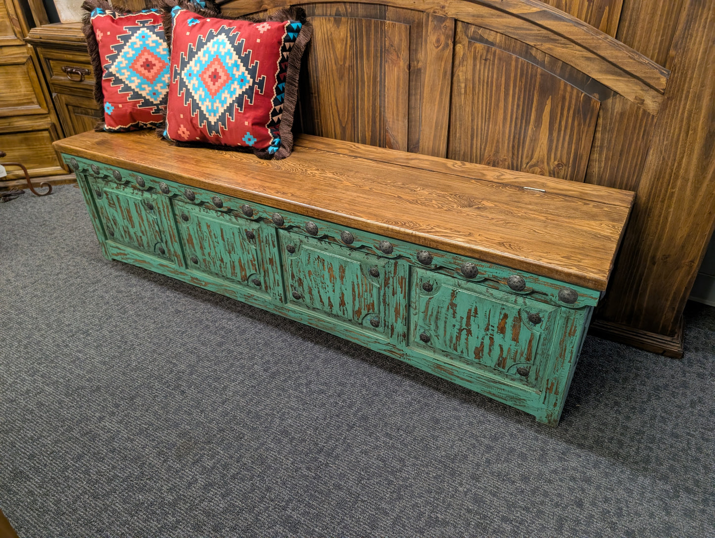 La Quinta Turquoise Blanket Chest