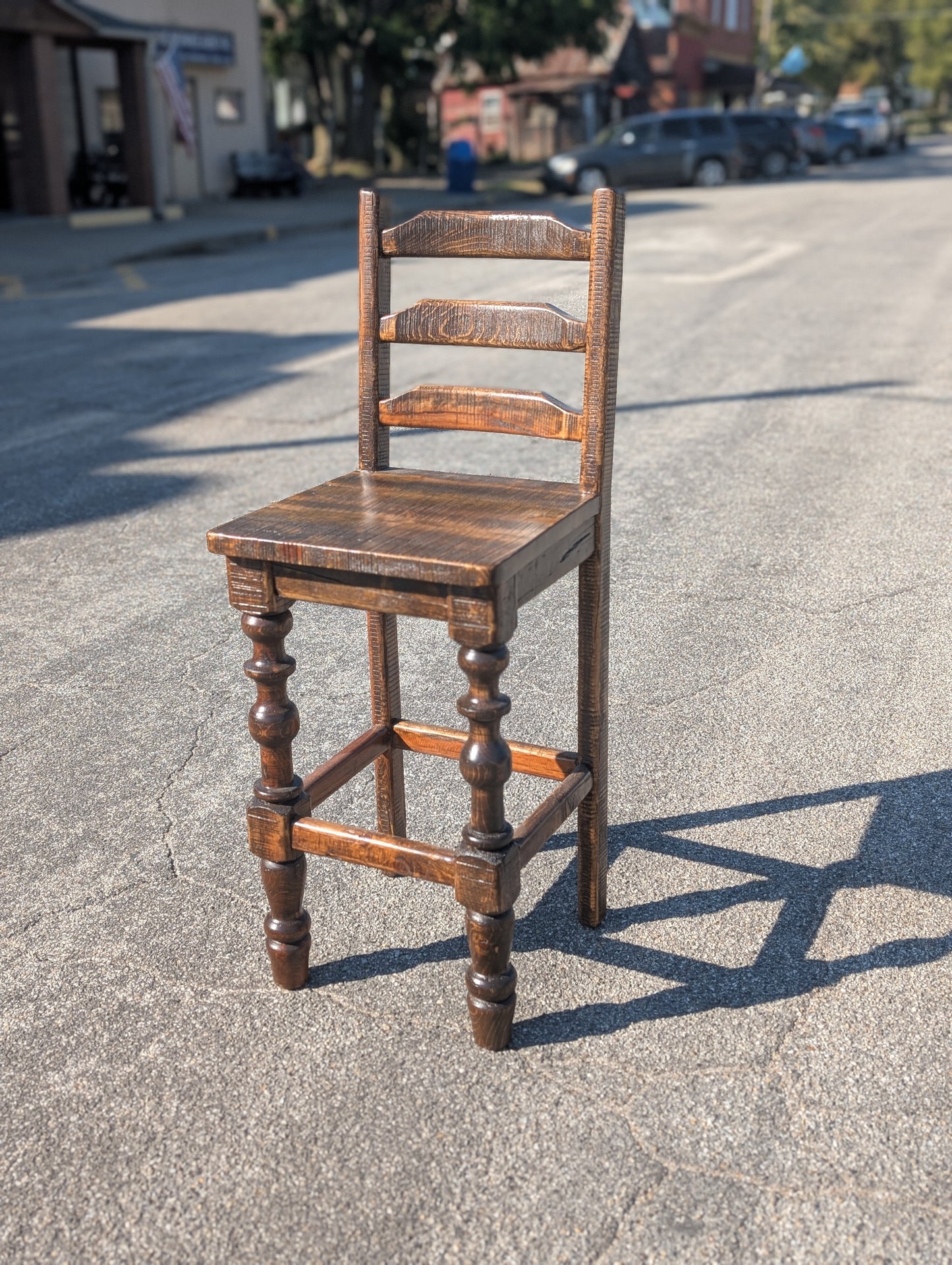 Old Cabin Ladder Barstools