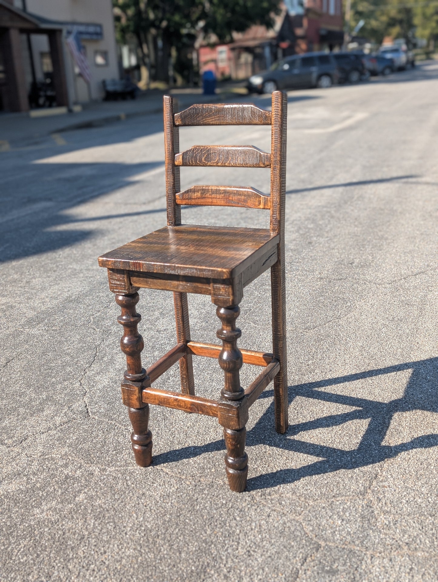 Old Cabin Ladder Barstools