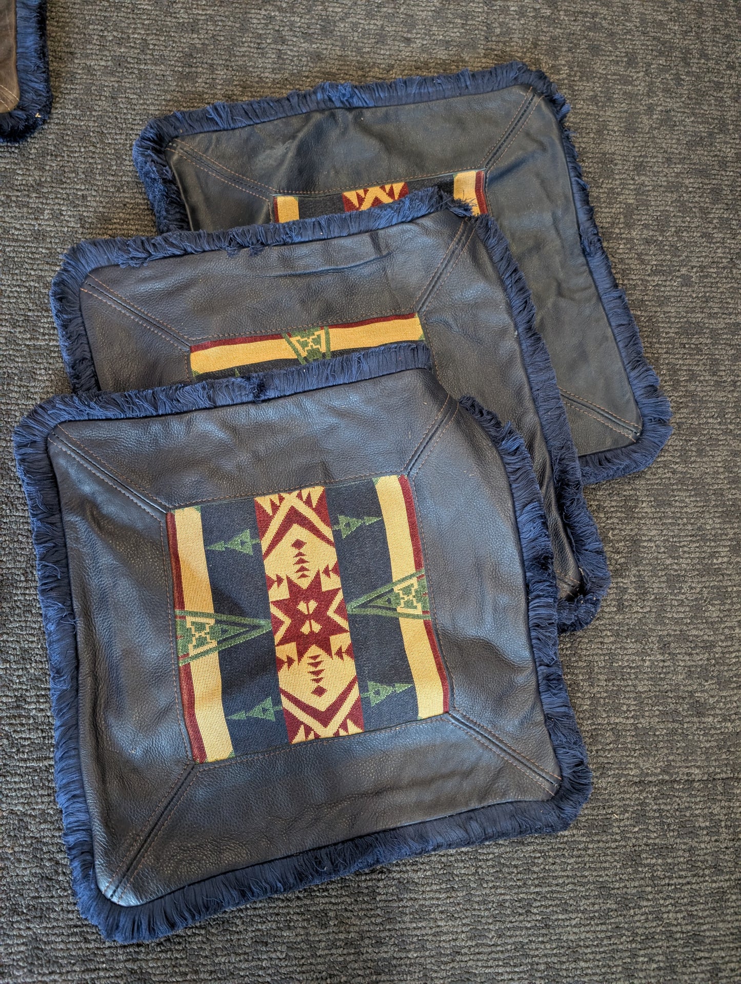 Vintage Leather Pillow Covers