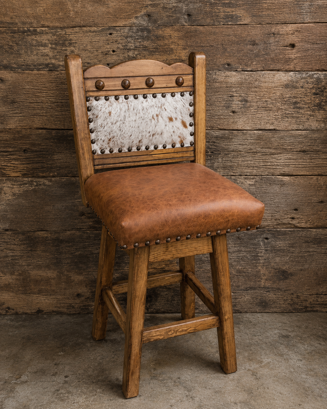 Prescott Cowhide Barstool - Light