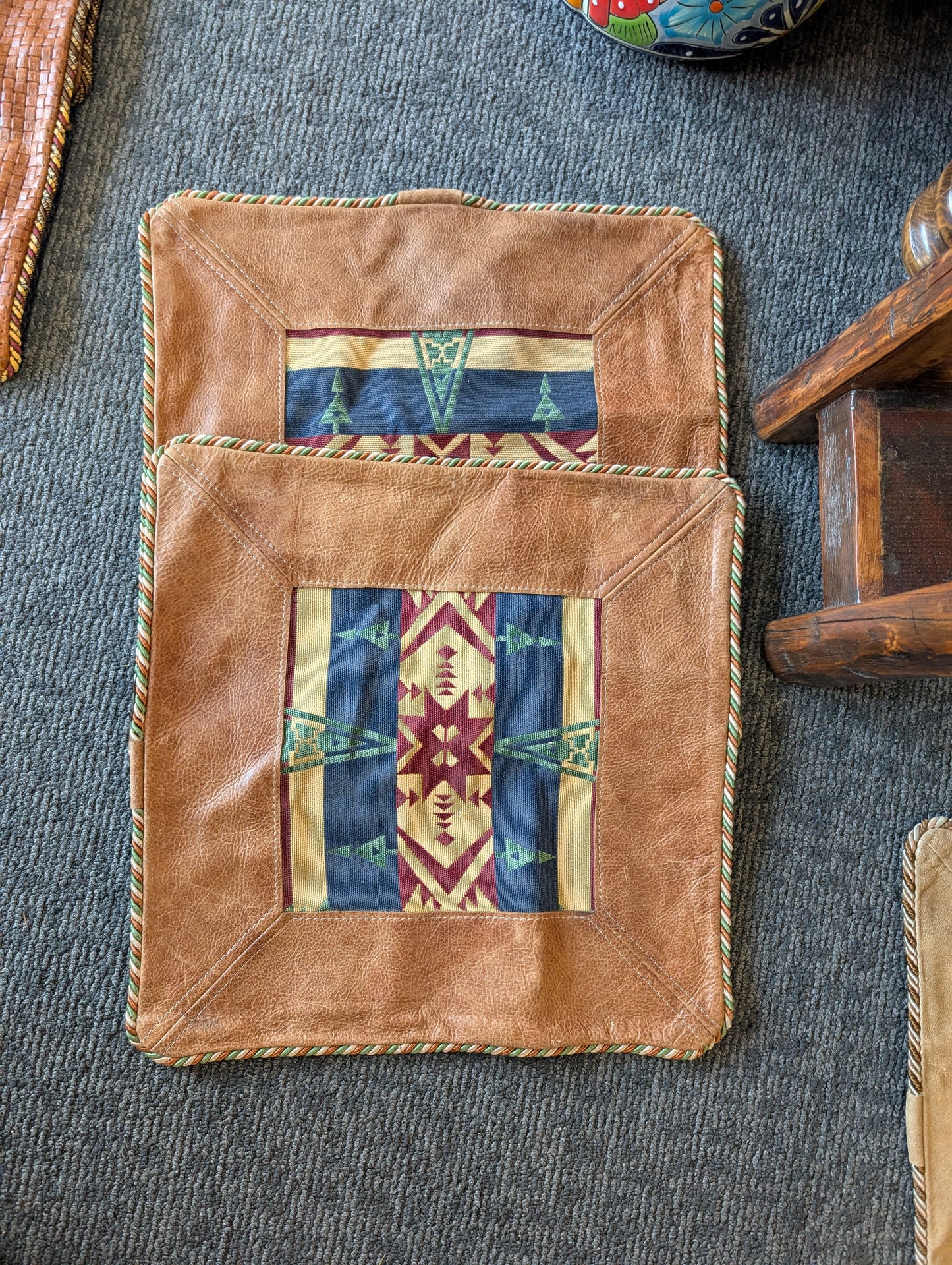 Vintage Leather Pillow Covers