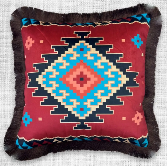 SW Red Fringe Pillow