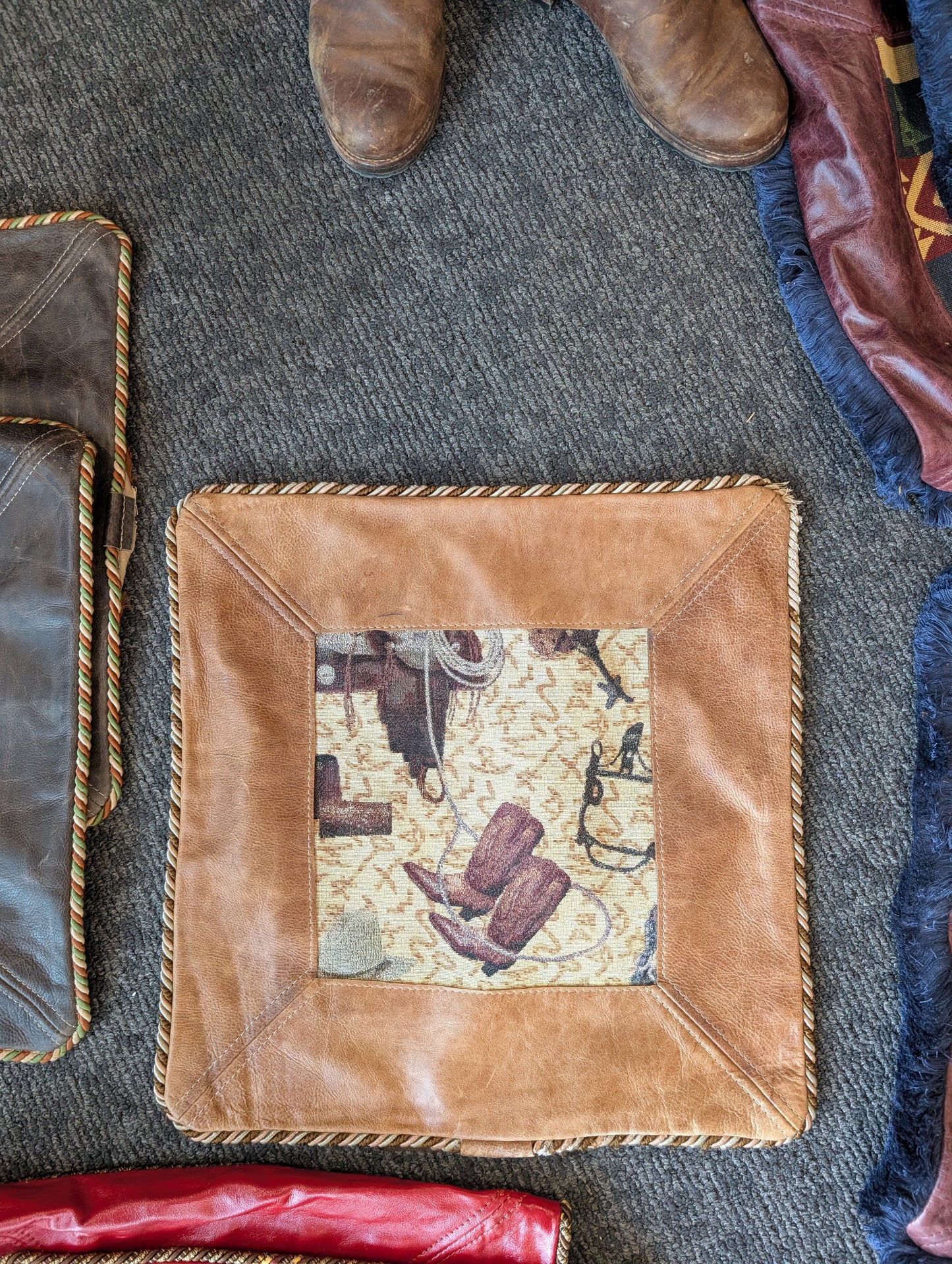 Vintage Leather Pillow Covers