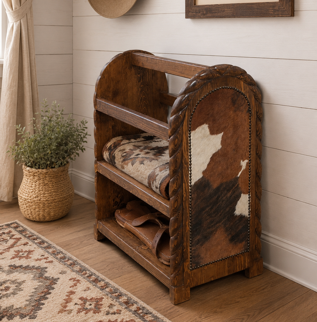 Cowhide Saddle Stand