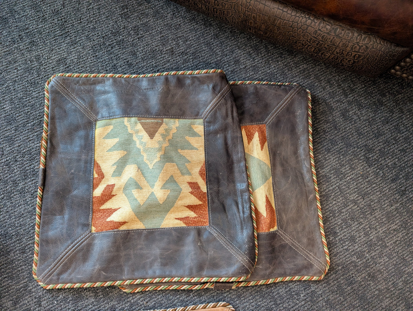 Vintage Leather Pillow Covers