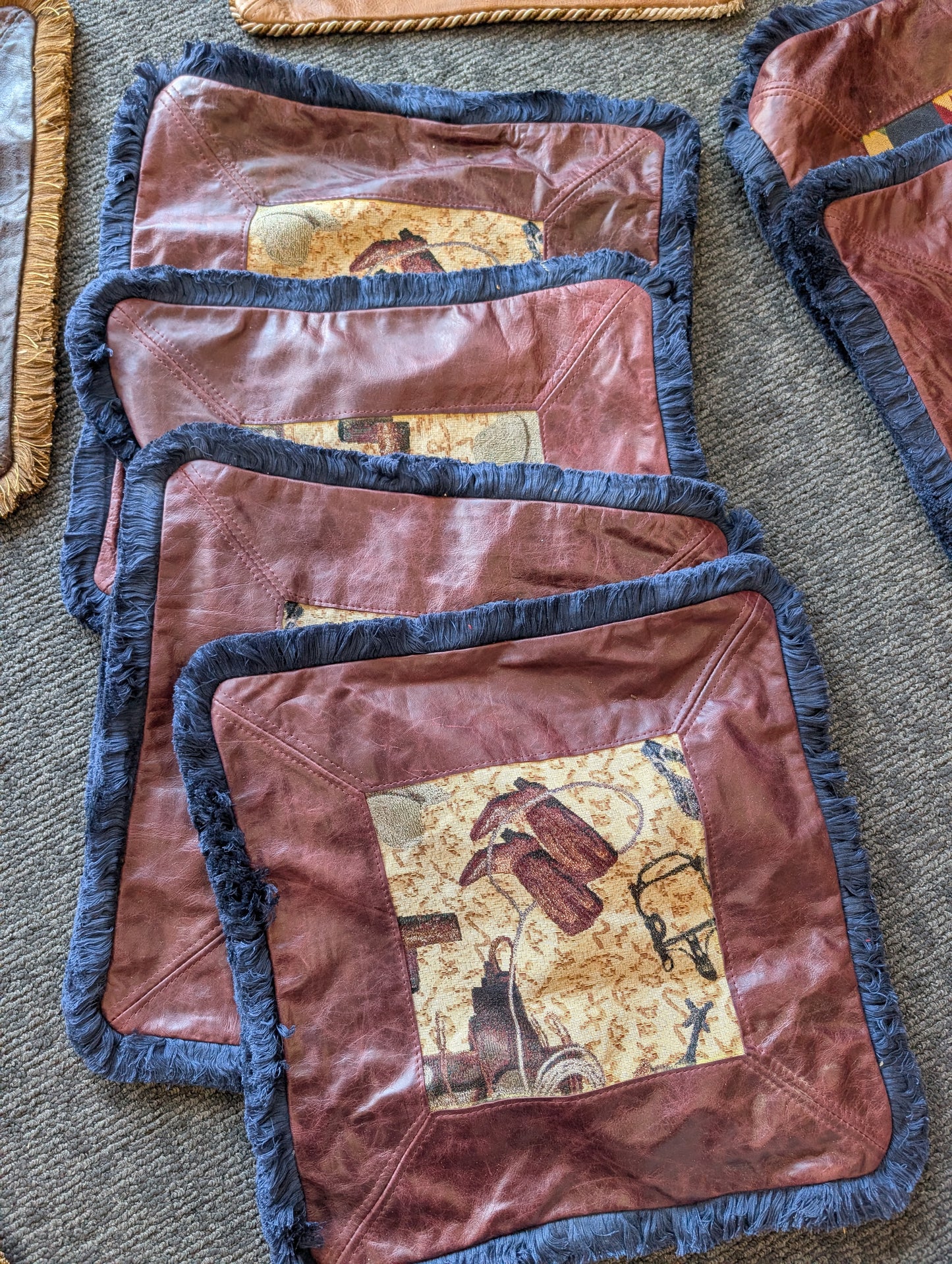 Vintage Leather Pillow Covers