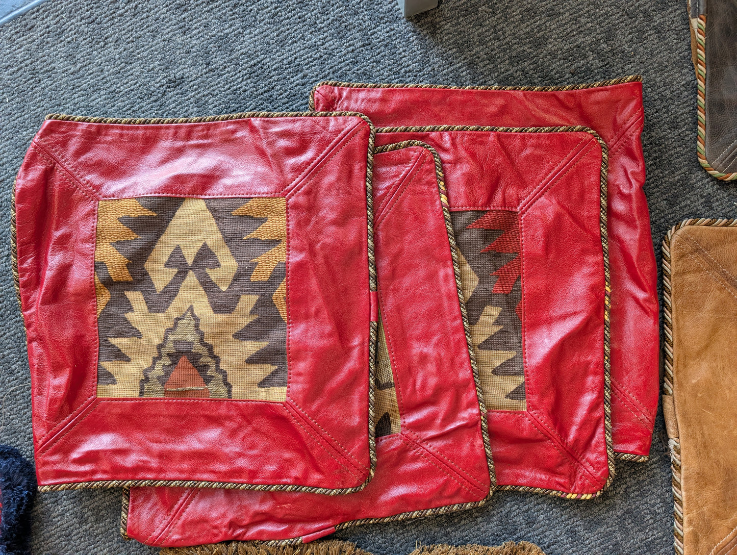 Vintage Leather Pillow Covers